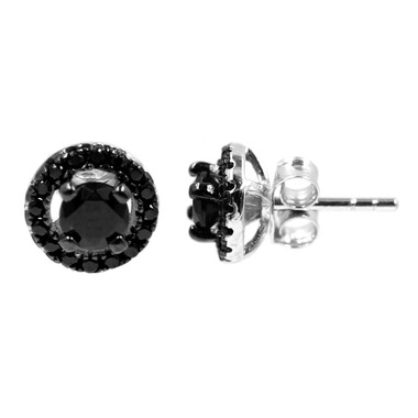 Orecchini in argento con Spinello Nero