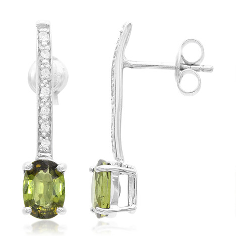 Cuprian Tourmaline Silver Earrings