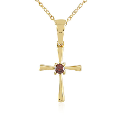 Roter I3 Brillant-Silberhalskette