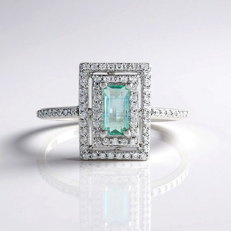 Anello in argento con Smeraldo Color Paraiba