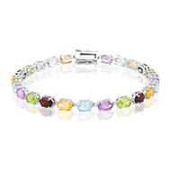 Edelstein-Silberarmband