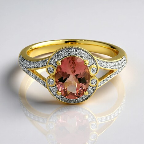 Anello in oro con Tormalina Rosa Brasiliana (Annette)