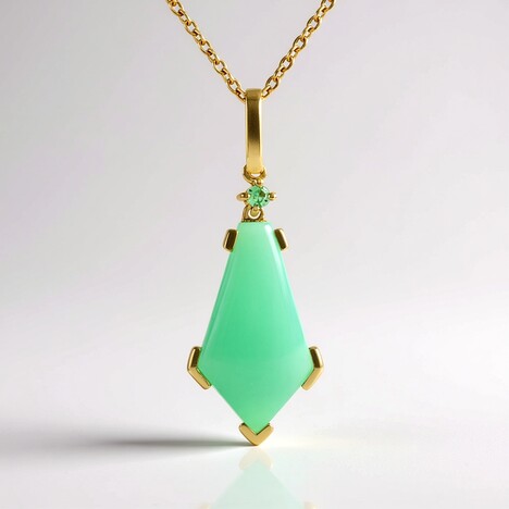 Collana in argento con Crisoprasio (KM by Juwelo)