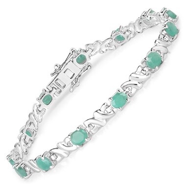 Brasilianischer Smaragd-Silberarmband