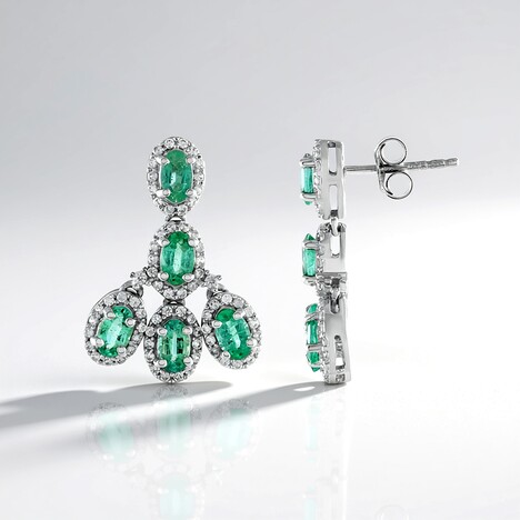 Orecchini in argento con Smeraldo Russo