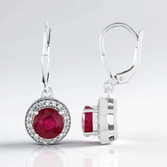 Orecchini in argento con Rubino Bemainty