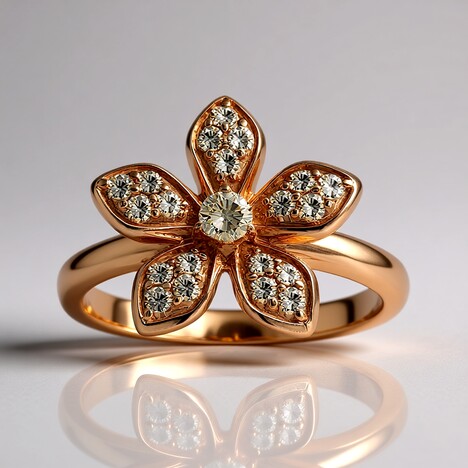 Anello in oro con Diamante Rose de France SI1 di Argyle (Annette)