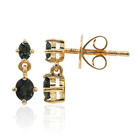 Boucles d'oreilles en or et Saphir couleur changeante du Queensland (Mark Tremonti)