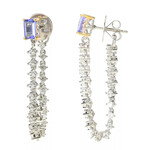 Zilveren oorbellen met tanzanieten (Gems en Vogue)