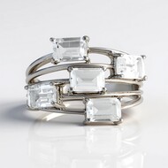 Bague en argent et Quartz blanc
