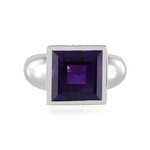 Zilveren ring met een Zambia-amethist (de Melo Essence)