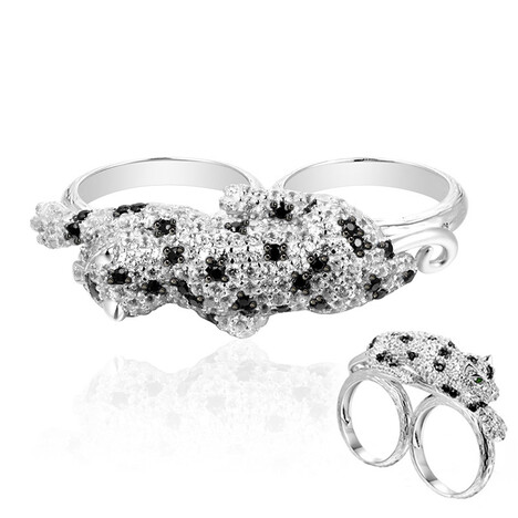 Anillo en plata con Espinela negra (Dallas Prince Designs)