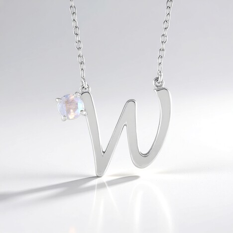 Collana in argento con Pietra di Luna Arcobaleno