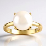 Anello in argento con Perla d'Acqua Dolce Bianca (TPC)