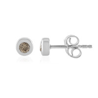 Pendientes en plata con Diamante champán I2