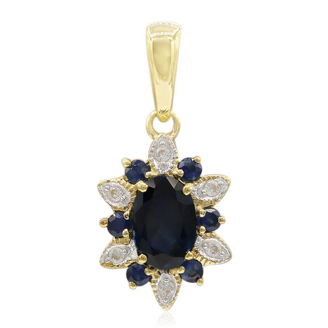 Gouden hanger met een blauwe saffier