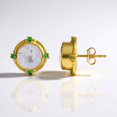 Orecchini in argento con Quarzo Blue Moon