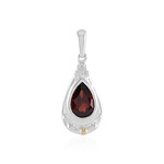 Mosambik-Granat-Silberanhänger mit Gold (Granulieren)