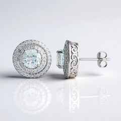 Orecchini in argento con Topazio Bianco (Adela Silber)