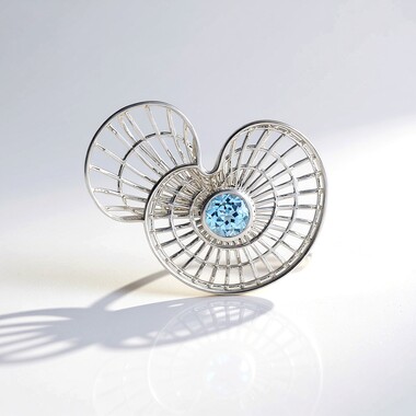 Zawieszka ze srebra rodowanego - Topaz błękitny Sky Blue (MONOSONO COLLECTION)