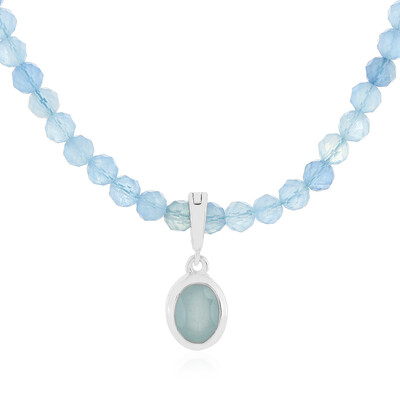 Aquamarin-Silberhalskette