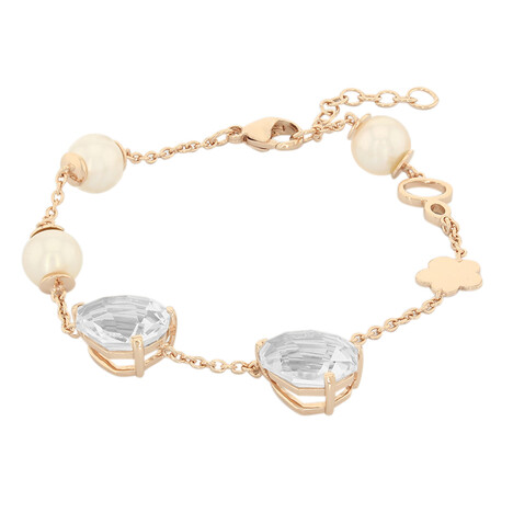 Brazalete en plata con Cuarzo blanco (M de Luca)