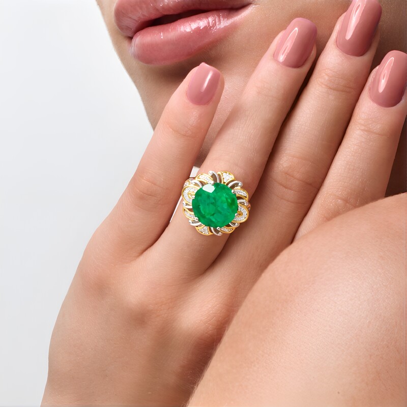 Bague en argent et Émeraude Pit D8 (Gems en Vogue)