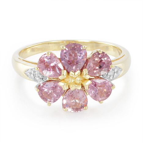 Anello in oro con Zaffiro Padparadscha (non riscaldato) (AMAYANI)
