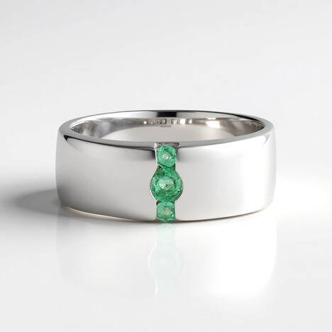 Anello in argento con Smeraldo Russo (de Melo)