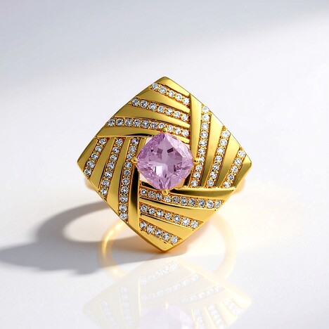 Ciondolo in argento con Ametista Rose de France (MONOSONO COLLECTION)