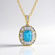 Collier en argent et Topaze de couleur Paraiba  (Gems en Vogue)