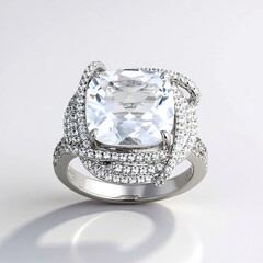 Anello in argento con Topazio Bianco (Adela Silber)