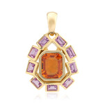 Gouden hanger met een Ban Ka Cha oranje Saffier