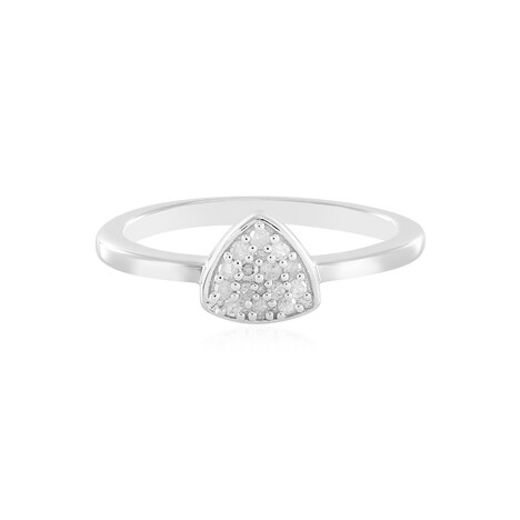 I2 (I) Diamond Silver Ring