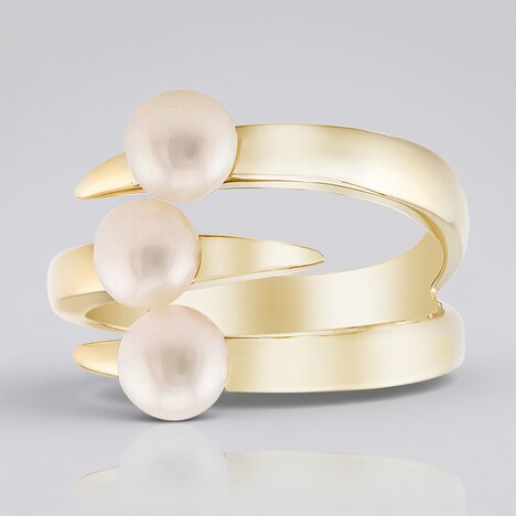Anello in argento con Perla d'Acqua Dolce Bianca (TPC)