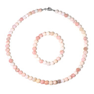 Pinkfarbener Opal-Silberset