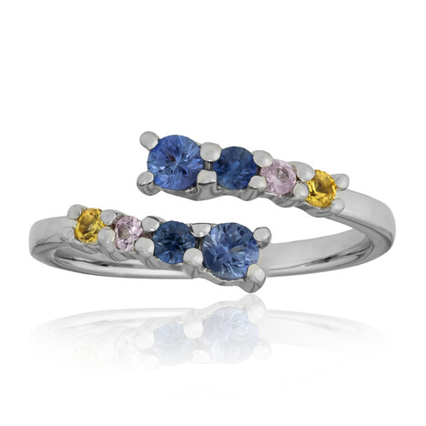 Anillo en plata con Zafiro azul Ceylon
