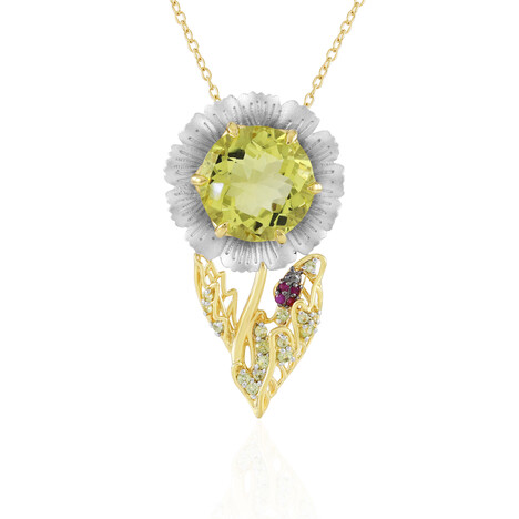 Collar en plata con Cuarzo del Ouro Verde (Gems en Vogue)