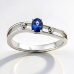 Anello in oro con Zaffiro Ceylon Blu (CIRARI)