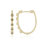 9K SI1 Champagne Diamond Gold Earrings