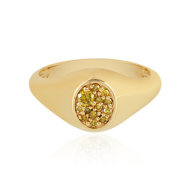 Gelber I3 Diamant-Silberring