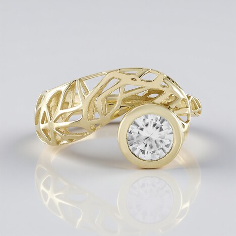 Anello in oro con Zircone (Ornaments by de Melo)