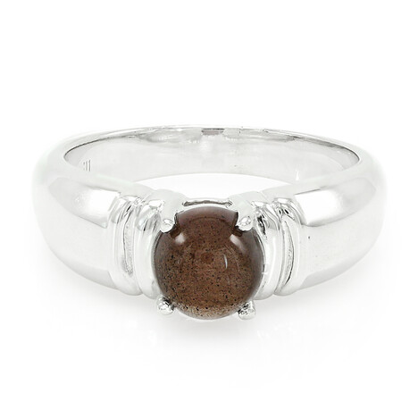 Anello da uomo placcato in platino con Scapolite Occhio di Gatto