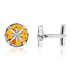 Baltic Amber Silver cuff links