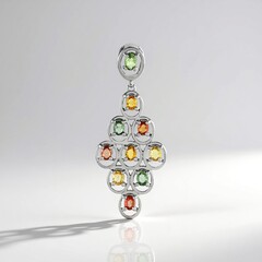 Ciondolo in argento con Zaffiro Fancy