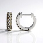 Orecchini in argento con Diamante Cioccolato I2