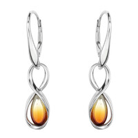 Boucles d'oreilles en argent et Ambre de la Baltique Lever du soleil