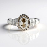 Anello in argento con Diamante Champagne I2 (de Melo)