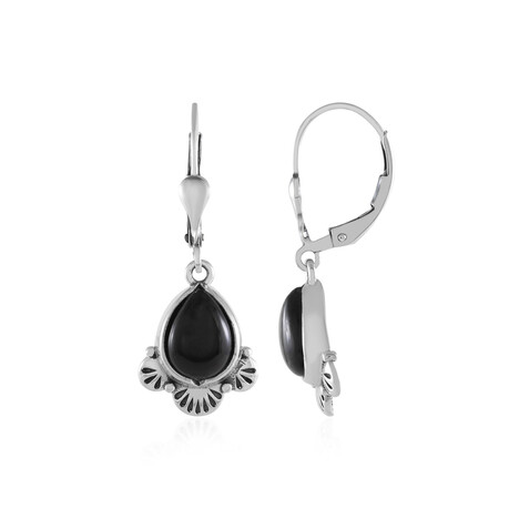 Black Onyx Silver Earrings (Desert Chic)