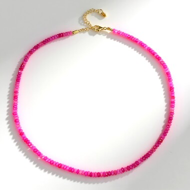 Äthiopischer Pinkfarbener Opal-Silberhalskette